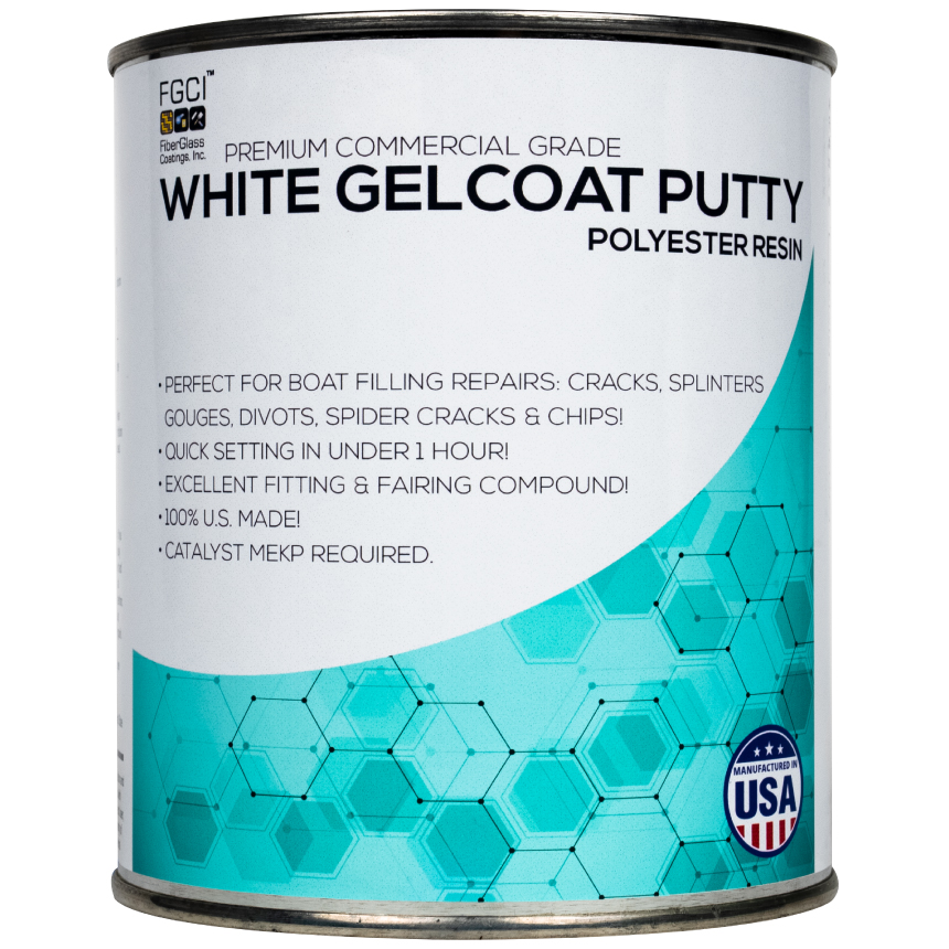 Marine Coat One, White Gelcoat Repair Kit for Boat, Fiberglass Gel Coat Restoration (Clear Without Wax, 01 Gallon)