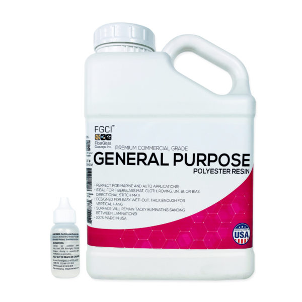 1 Gallon kit of General Purpose Polyester Fiberglass Resin for economical above and below the waterline applications