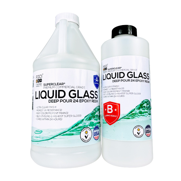 Liquid Glass Deep Pour 24 Hour Cure Epoxy 2:1 - Up to 1 Thick - FGCI