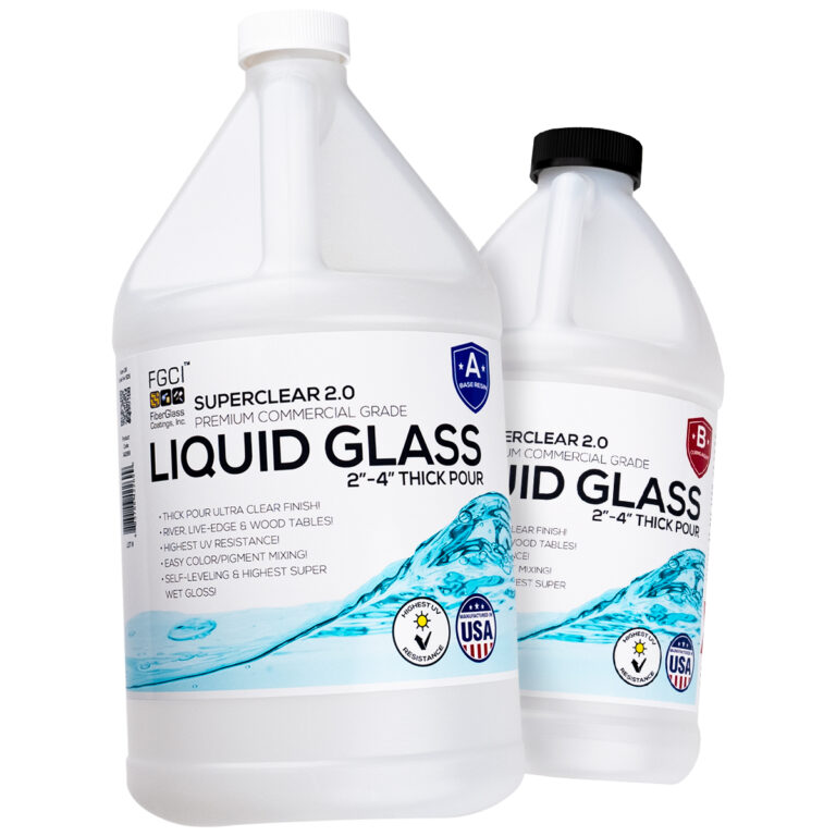 Liquid Glass Deep Pour Epoxy 21 Up to 2"4" Thick Per Pour FGCI