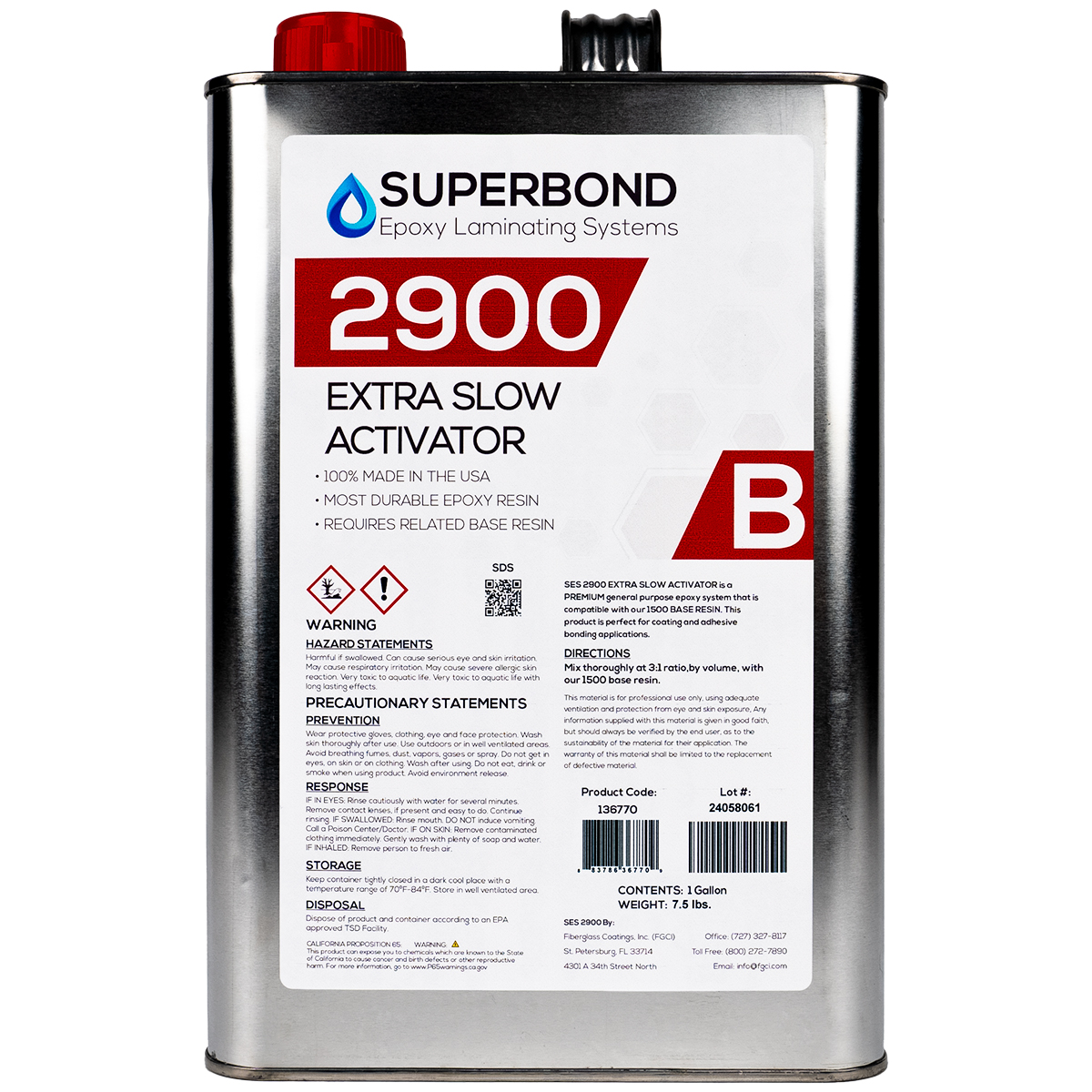 Superbond Epoxy Laminating System - 2900 Extra Slow Activator